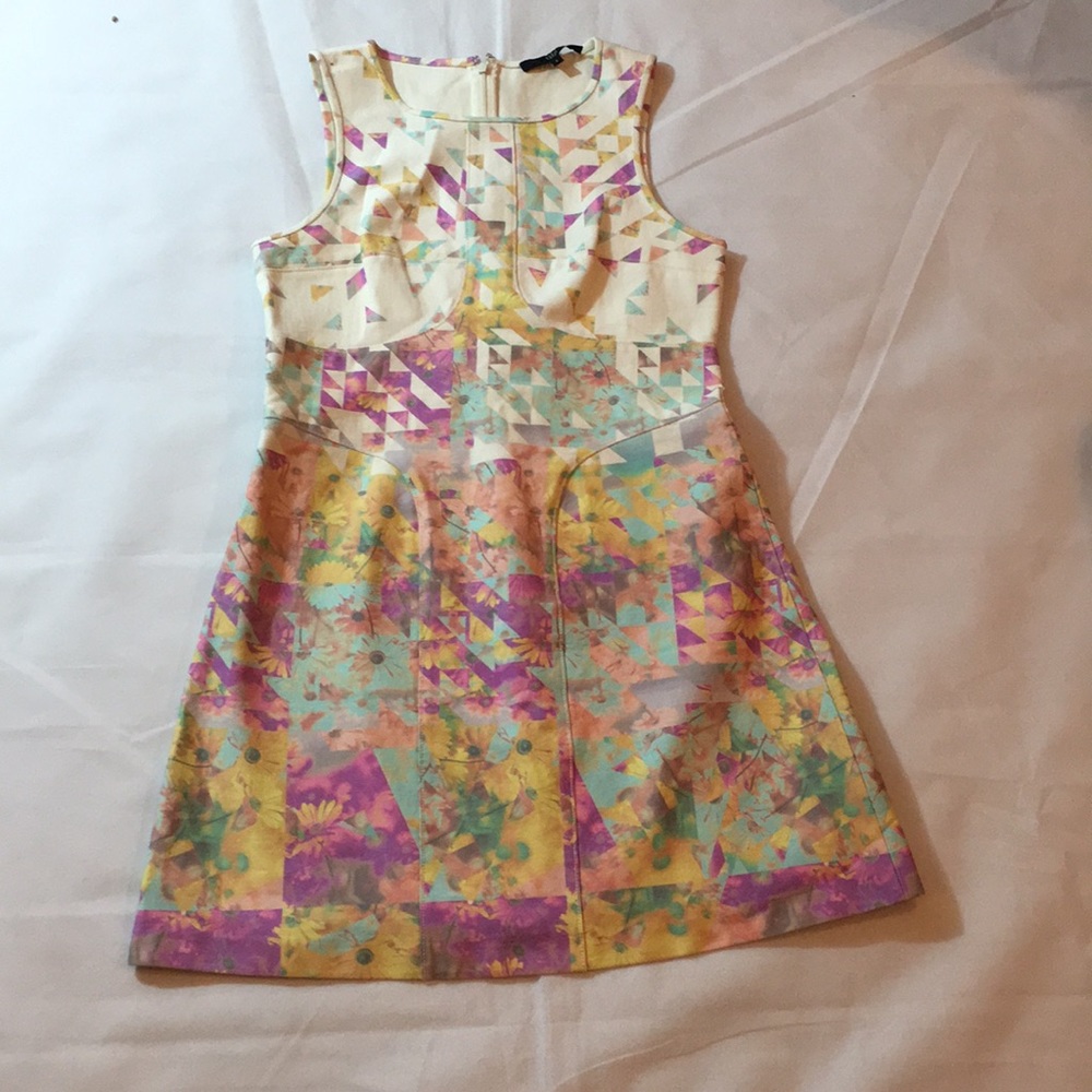 Tibi Structured Print Mini Shift Dress - image 1